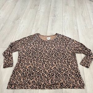 Rachel Hollis Made For More Leopard Print Sweatshirt Size 2xl